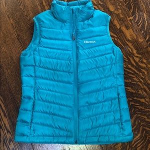 Marmot 800 fill down vest - turquoise - small.